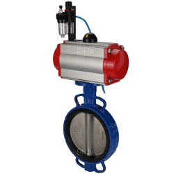 Затвор дисковый поворотный WBV1432E-2W-Fb-H Ду200 Ру16, корпус - чугун GGG50, диск - нержавеющая сталь 316L, уплотнение - EPDM, с пневмоприводом PA-DA-130 двойного действия, пневмораспределителем 4M310-08 AC220V, БПВ AFC2000