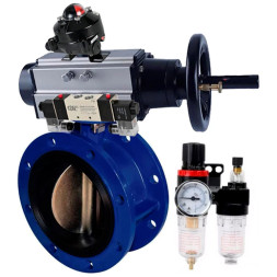 Затвор дисковый поворотный WBV1331E-2W-F-H Ду50 Ру16, корпус - чугун GGG40, диск - нержавеющая сталь 304, уплотнение - EPDM, с пневмоприводом PA-DA-105-1, пневмораспределителем 4M320-10 AC220V, БКВ APL-510N EX и БПВ AFC2000