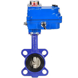 Затвор дисковый поворотный WBV1132N-2W-Fb-H Ду50 Ру16, корпус - чугун GG25, диск - нержавеющая сталь 316L, уплотнение - NBR, с электроприводом QT-N-003EM-O1-220VAC-У1 blue 220В