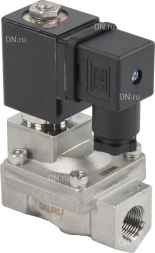 Клапан электромагнитный VS431-NT-NC-220VAC 3/8″ Ду10 Ру16, соленоидный двухходовой, корпус - нержавеющая сталь 304, уплотнение - NBR, резьбовой, нормально-закрытый, пилотный, катушка - 220В