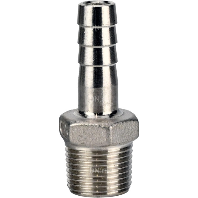 Штуцер елочка BF32-T-1/2-12 1/2″х12мм Ду15 Ру16 шланговый, корпус - нержавеющая сталь AISI 316 (CF8M), присоединение - наружная резьба/штуцер в Барнауле