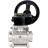 Кран шаровой BV3232P(3pc)-FP-W-ISO-H Ду100 Ру25 полнопроходной двухходовой, нержавеющая сталь SS316, под приварку, уплотнение - PTFE, с ISO фланцем и редуктором HAM RQN-Z в Барнауле