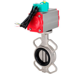 Затвор дисковый поворотный WBV3131E-2W-Fb-H Ду150 Ру16 корпус - нержавеющая сталь 304, диск - нержавеющая сталь 304, уплотнение - EPDM, с пневмоприводом PA-DA-105 и магнитным переключателем ALS200D
