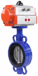 Затвор дисковый поворотный WBV1432E-2W-Fb-H Ду200 Ру16, корпус - чугун GGG50, диск - нержавеющая сталь 316L, уплотнение - EPDM, с пневмоприводом PA-SA-160 с возвратными пружинами