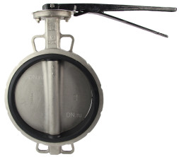 Затвор дисковый поворотный WBV3232E-2W-Fb-H Ду300 Ру16 межфланцевый, корпус - нержавеющая сталь 316L, диск - нержавеющая сталь 316L, уплотнение - EPDM, с рукояткой, квадрат 22x22, F10
