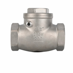 Клапан обратный VCT3131-T 1 Ду25 Ру16 ZGY резьбовой, поворотный, корпус - нержавеющая сталь CF8/AISI 304, диск - нержавеющая сталь CF8/AISI 304, уплотнение - PTFE
