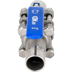 Кран шаровой BV3232P(3pc)-FP-W-H LONG Ду50 Ру40 полнопроходной, трехсоставной, корпус - нержавеющая сталь SS316, уплотнение - PTFE, под приварку, с рукояткой
