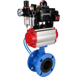 Затвор дисковый поворотный WBV1313E-2W-F-H Ду80 Ру16 фланцевый, корпус - чугун GGG40, диск - чугун GGG40, EPDM, с пневмоприводом PA-DA-105, пневмораспределителем 4V320-10 AC220V, БКВ APL-410N EX и БПВ AFC2000