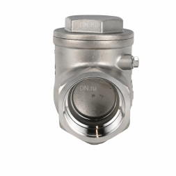 Клапан обратный VCT3131-T 1 1/2 Ду40 Ру16 ZGY резьбовой, поворотный, корпус - нержавеющая сталь CF8/AISI 304, диск - нержавеющая сталь CF8/AISI 304, уплотнение - PTFE