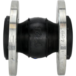 Компенсатор резиновый CR-E25-F Ду40 Ру10, резиновая вставка (корпус) - EPDM, тип присоединения - фланцевый, материал фланцев - сталь углеродистая оцинкованная