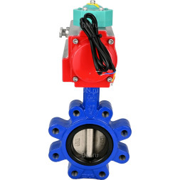 Затвор дисковый поворотный WBV1616E-2W-Fb-H Ду65 Ру16 LUG корпус - чугун QT450, диск - чугун QT450, уплотнение - EPDM, с пневмоприводом PA-DA-065 и магнитным переключателем ALS200D