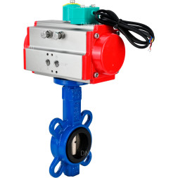 Затвор дисковый поворотный WBV1413E-2W-Fb-H Ду80 Ру16 корпус - чугун GGG50, диск - чугун GGG40, уплотнение - EPDM, с пневмоприводом PA-DA-065 и магнитным переключателем ALS200D