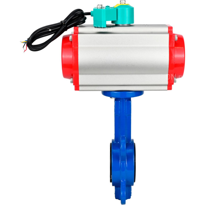 Затвор дисковый поворотный WBV1413E-2W-Fb-H Ду80 Ру16 корпус - чугун GGG50, диск - чугун GGG40, уплотнение - EPDM, с пневмоприводом PA-DA-065 и магнитным переключателем ALS200D в Барнауле