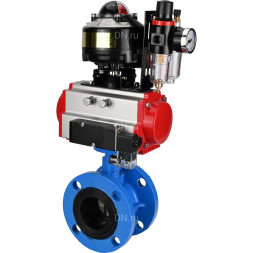 Затвор дисковый поворотный WBV1313E-2W-F-H Ду150 Ру16 фланцевый, корпус - чугун GGG40, диск - чугун GGG40, EPDM, с пневмоприводом PA-DA-130, пневмораспределителем 4M310-08 DC24V, БКВ APL-510N EX и БПВ AFC2000