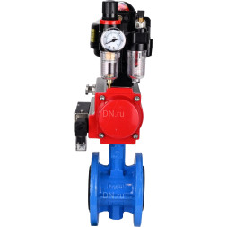 Затвор дисковый поворотный WBV1313E-2W-F-H Ду150 Ру16 фланцевый, корпус - чугун GGG40, диск - чугун GGG40, EPDM, с пневмоприводом PA-DA-130, пневмораспределителем 4M310-08 DC24V, БКВ APL-510N EX и БПВ AFC2000