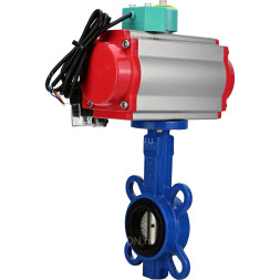 Затвор дисковый поворотный WBV1413E-2W-Fb-H Ду65 Ру16, корпус - чугун GGG50, диск - чугун GGG40, уплотнение - EPDM, с пневмоприводом PA-SA-083, пневмораспределителем 4M310-08 24В NAMUR и магнитным переключателем ALS200D
