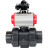 Кран шаровой BV4242E-FP-GRM-ISO Дн80 Ру10 полнопроходной, корпус - НПВХ, шар - НПВХ, уплотнение - EPDM, с пневмоприводом PA-DA-065, пневмораспределителем 4M310-08 AC220V и БКВ APL-210N в Барнауле