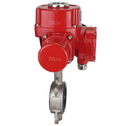 Затвор дисковый поворотный WBV3232N-2W-Fb-H Ду300 Ру16, корпус - нержавеющая сталь 316L, диск - нержавеющая сталь 316L, уплотнение - NBR, с электроприводом QT-EX-060M-O2-220VAC-У1 220В