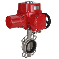 Затвор дисковый поворотный WBV3232N-2W-Fb-H Ду300 Ру16, корпус - нержавеющая сталь 316L, диск - нержавеющая сталь 316L, уплотнение - NBR, с электроприводом QT-EX-060M-O2-220VAC-У1 220В