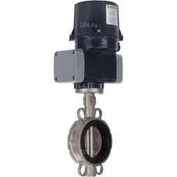 Затвор дисковый поворотный WBV3232E-2W-Fb-H Ду50 Ру16, корпус - нержавеющая сталь 316L, диск - нержавеющая сталь 316L, уплотнение - EPDM, с электроприводом QTSA-N-003EM-O0-220VAC с пружинным возвратом