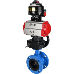 Затвор дисковый поворотный WBV1313E-2W-F-H Ду50 Ру16 фланцевый, корпус - чугун GGG40, диск - чугун GGG40, уплотнение - EPDM, с пневмоприводом PA-DA-105, БКВ APL-510N EX и ручным дублером MON1-250-T26-ISO
