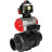 Кран шаровой BV4242E-FP-GRM-ISO Дн15 Ру10 полнопроходной, корпус - НПВХ, шар - НПВХ, уплотнение - EPDM, с пневмоприводом PA-DA-052, пневмораспределителем 4M310-08 AC220V и БКВ APL-510N EX в Барнауле