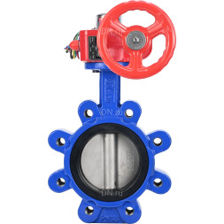 Затвор дисковый поворотный WBV1631E-2W-Fb-H Ду100 Ру16 LUG межфланцевый, корпус - чугун QT450, диск - нержавеющая сталь AISI 304, уплотнение - EPDM, с редуктором HGBF RQN1-180Z