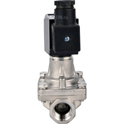 Клапан электромагнитный VS731-PT-NC-220VAC 1/2″ Ду15 Ру10 соленоидный двухходовой, корпус - нержавеющая сталь 304, уплотнение - PTFE, внутренняя резьба, прямого действия, нормально закрытый, с нулевым перепадом давления, катушка - 220В