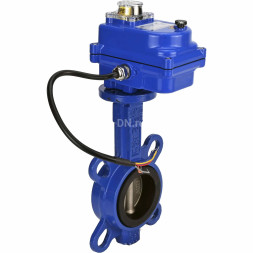 Затвор дисковый поворотный WBV1432E-2W-Fb-H Ду50 Ру16, корпус - чугун GGG50, диск - нержавеющая сталь 316L, уплотнение - EPDM, с электроприводом QT-N-003EM-O1-12VDC-У1 blue 12В