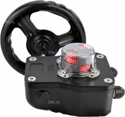 Редуктор четвертьоборотный HGB RQN3-680Z с индикатором положения, корпус - алюминий, штурвал - 250 мм, квадрат штока 22х22, F07/F10/F12