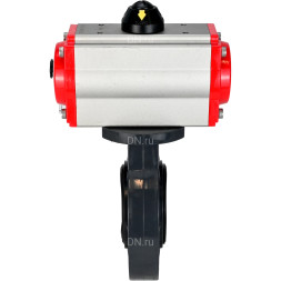 Затвор дисковый поворотный WBV4242E-2W-Fb-ISO Дн65 Ру10 межфланцевый, корпус - НПВХ, диск - НПВХ, уплотнение - EPDM, с пневмоприводом PA-DA-052 и пневмораспределителем 4M310-08 AC220V