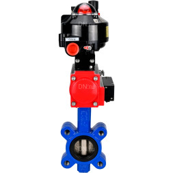 Затвор дисковый поворотный WBV1616E-2W-Fb-H Ду150 Ру16 LUG корпус - чугун QT450, диск - чугун QT450, уплотнение - EPDM, с пневмоприводом PA-SA-160, пневмораспределителем 4M310-08 DC24V, БКВ APL-510N EX и БПВ AFC2000