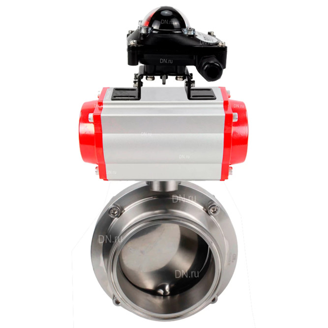 Затвор дисковый поворотный кламповый WBV3131S-2W-C-H Ду15 Ру10 корпус - пищевая нержавеющая сталь 304, уплотнение – Silicon, с пневмоприводом PA-DA-065 и БКВ APL-210N в Барнауле
