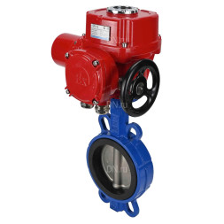 Затвор дисковый поворотный WBV1432N-2W-Fb-H Ду50 Ру16, корпус - чугун GGG50, диск - нержавеющая сталь 316L, уплотнение - NBR, с электроприводом QT-EX-005M-O2-220VAC-У1