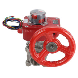 Кран шаровой BV3232P(3pc)-FP-W-ISO-H Ду40 Ру40 полнопроходной двухходовой, нержавеющая сталь SS316, под приварку, уплотнение - PTFE, с ISO фланцем и редуктором HGBF RQN1-180Z с индикатором положения и датчиком обратной связи