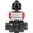Кран шаровой BV4242E-FP-GRM-ISO Дн40 Ру10 полнопроходной, корпус - НПВХ, шар - НПВХ, уплотнение - EPDM, с пневмоприводом PA-DA-052, пневмораспределителем 4M310-08 AC220V и БКВ APL-510N EX в Барнауле