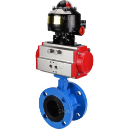 Затвор дисковый поворотный WBV1313E-2W-F-H Ду150 Ру16 фланцевый, корпус - чугун GGG40, диск - чугун GGG40, уплотнение - EPDM, с пневмоприводом PA-DA-130 и БКВ APL-510N EX