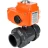 Кран шаровой BV4242E-FP-GRM-ISO Дн32 Ру10 полнопроходной, клеевой с разборным муфтовым соединением, корпус - НПВХ, шар - НПВХ, уплотнение - EPDM, с электроприводом QT-N-003EM-O1-24VDC-У1 HARK в Барнауле