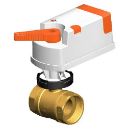 Кран шаровой BVR0031P-SP-T-ED 3/4″ Ду20 Ру20 двухходовой, неполнопроходной, резьбовой, материал корпуса - латунь 59(ЛС59-1), уплотнение - PTFE, с электроприводом 4-20мА 24VAC