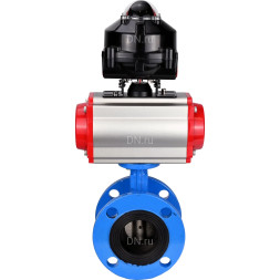 Затвор дисковый поворотный WBV1313E-2W-F-H Ду125 Ру16 фланцевый, корпус - чугун GGG40, диск - чугун GGG40, уплотнение - EPDM, с пневмоприводом PA-DA-130, пневмораспределителем 4M310-08 AC220V и БКВ APL-510N EX