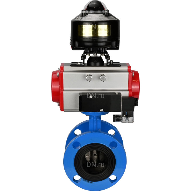 Затвор дисковый поворотный WBV1313E-2W-F-H Ду125 Ру16 фланцевый, корпус - чугун GGG40, диск - чугун GGG40, уплотнение - EPDM, с пневмоприводом PA-DA-130, пневмораспределителем 4M310-08 AC220V и БКВ APL-510N EX в Барнауле