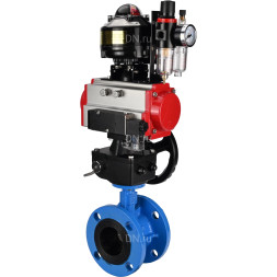 Затвор дисковый поворотный WBV1313E-2W-F-H Ду200 Ру16 фланцевый, корпус - чугун GGG40, диск - чугун GGG40, EPDM, с пневмоприводом PA-DA-140, пневмораспределителем 4M310-08 DC24V, БКВ APL-510N EX, ручным дублером MON2-450-T28-ISO и БПВ AFC2000