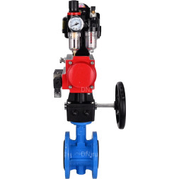 Затвор дисковый поворотный WBV1313E-2W-F-H Ду200 Ру16 фланцевый, корпус - чугун GGG40, диск - чугун GGG40, EPDM, с пневмоприводом PA-DA-140, пневмораспределителем 4M310-08 DC24V, БКВ APL-510N EX, ручным дублером MON2-450-T28-ISO и БПВ AFC2000