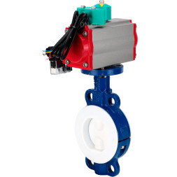 Затвор дисковый поворотный WBV3434Pf-2W-Fb-R Ду200 Ру16 корпус - углеродистая сталь WCB, диск - углеродистая сталь WCB, футерованный PTFE, уплотнение - PTFE, с PA-DA-105, 4M310-08 AC220V и ALS200D