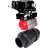 Кран шаровой BV4242E-FP-GRM-ISO Дн25 Ру10 полнопроходной, корпус - НПВХ, шар - НПВХ, уплотнение - EPDM, с пневмоприводом PA-SA-052 и пневмопозиционером YT-1000RSN без обратной связи в Барнауле