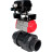 Кран шаровой BV4242E-FP-GRM-ISO Дн25 Ру10 полнопроходной, корпус - НПВХ, шар - НПВХ, уплотнение - EPDM, с пневмоприводом PA-SA-052 и пневмопозиционером YT-1000RSN без обратной связи в Барнауле