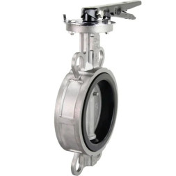 Затвор дисковый поворотный WBV3131V-2W-Fb-H Ду250 Ру16 межфланцевый, корпус - нержавеющая сталь 304, диск - нержавеющая сталь 304, уплотнение - VITON, с рукояткой, с ISO-фланцем F10, квадрат 22х22