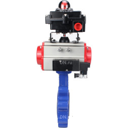 Затвор дисковый поворотный WBV1631E-2W-Fb-H Ду125 Ру16 LUG корпус - чугун QT450, диск - нержавеющая сталь 304, уплотнение - EPDM, с пневмоприводом PA-DA-105, пневмораспределителем 4M310-08 DC24V и БКВ APL-410N EX