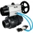 Кран шаровой BV4242E-FP-GRM-ISO Дн25 Ру10 полнопроходной, корпус - НПВХ, шар - НПВХ, уплотнение - EPDM, с пневмоприводом PA-DA-105-1 и пневмораспределителем 4V320-10 AC220V в Барнауле