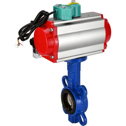 Затвор дисковый поворотный WBV1132N-2W-Fb-H Ду125 Ру16 корпус - чугун GG25, диск - нержавеющая сталь 316L, уплотнение - NBR, с пневмоприводом PA-DA-105, пневмораспределителем 4M310-08 AC220V и магнитным переключателем ALS200D